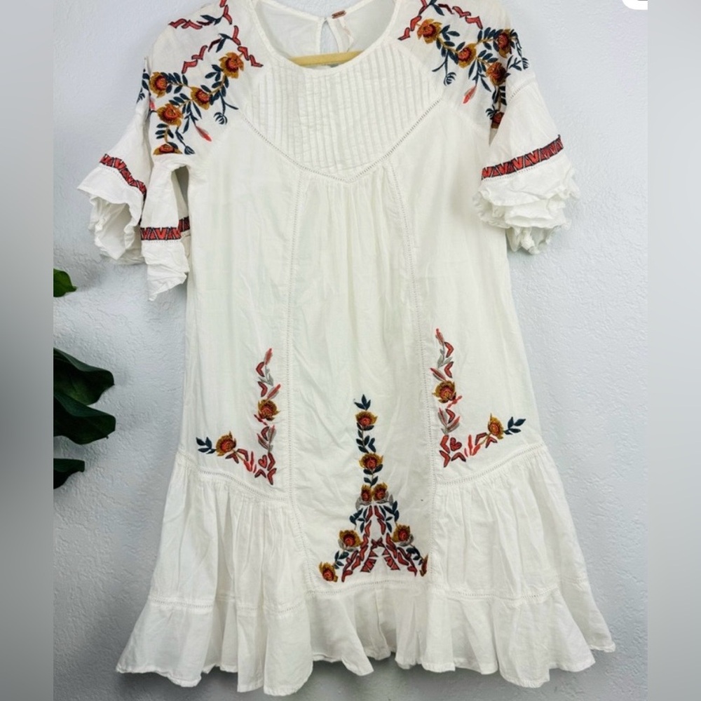 FREE PEOPLE Pavlo White Embroidered Floral Boho Dress - Picture 8 of 10